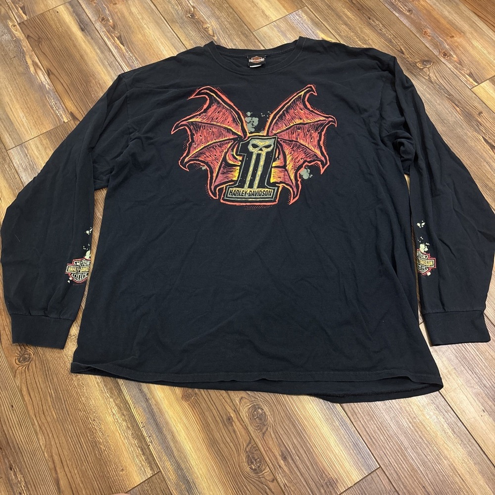 Harley Davidson Motorcycles Long Sleeve Shirt 2XL Black Liberty Rahway NJ 2021